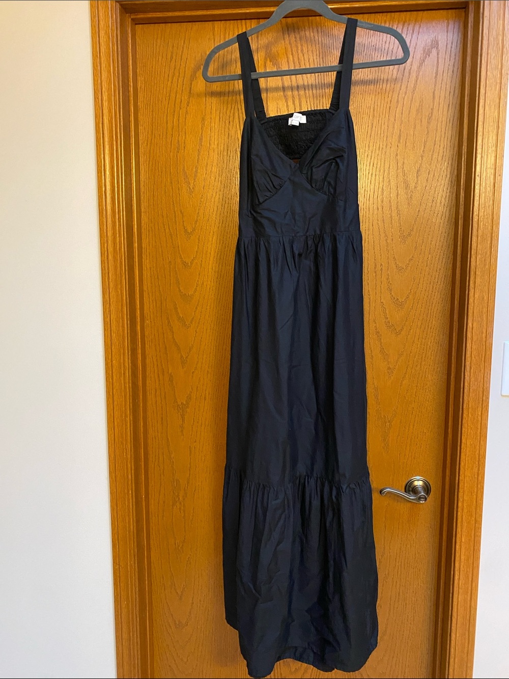 LOFT Black Open Back Maxi Dress